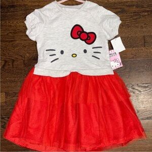 Hello Kitty Gray Top with Red Skirt Dress